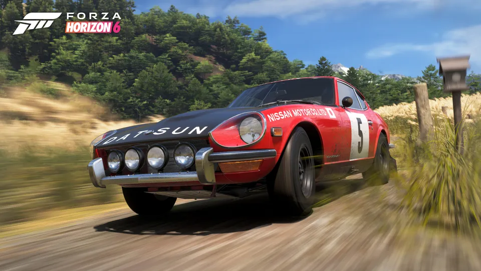 Раллийный Datsun 240Z #5 на грунтовой дороге — машина Car Pass в Forza Horizon 6